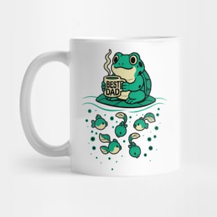 Funny Best Dad Frog with Coffee and Tadpoles Mug